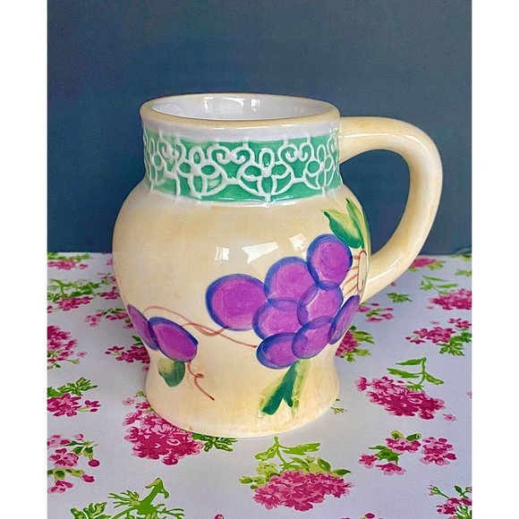 Alco Belaggio 4 mugs, NEW, ceramic, mug set, 20 OZ, decorated w fruit/flowers - Picture 7 of 13